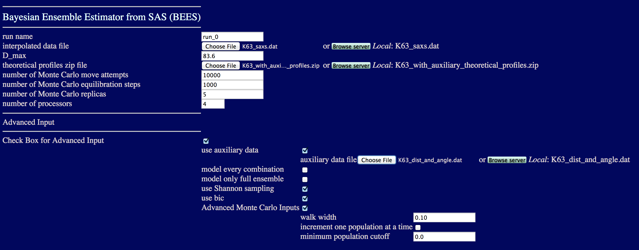 BEES Advanced Inputs AuxiliaryInputs