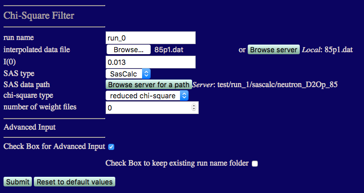 Input for Chi-Square Filter