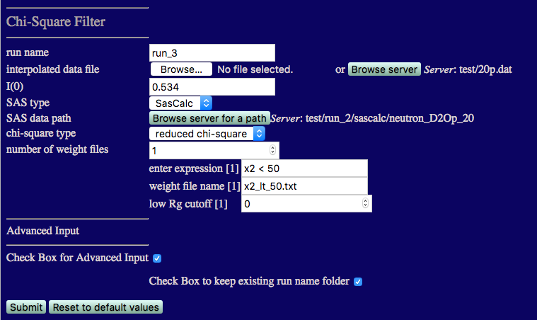 Input for Chi-Square Filter