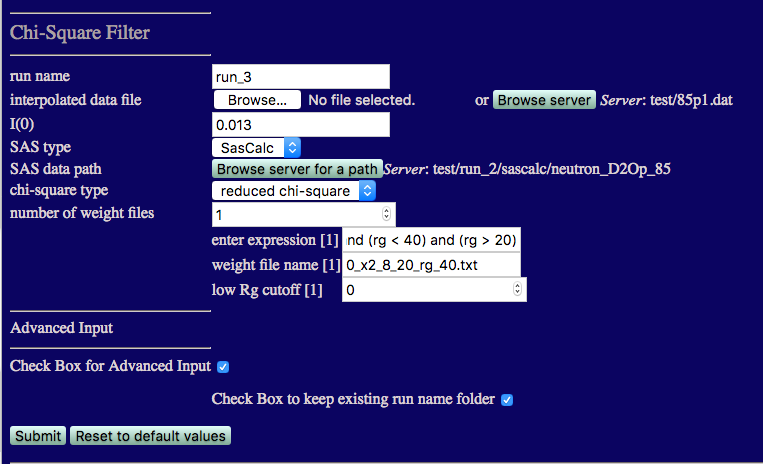 Input for Chi-Square Filter