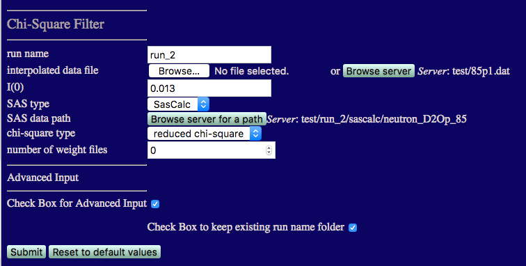 Input for Chi-Square Filter