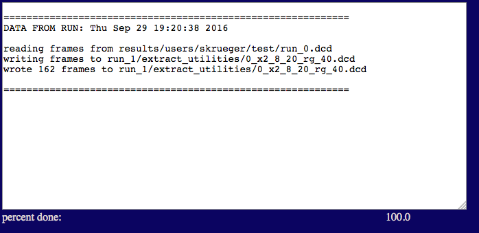 Output for the Extract Utilities module