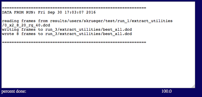 Output for the Extract Utilities module
