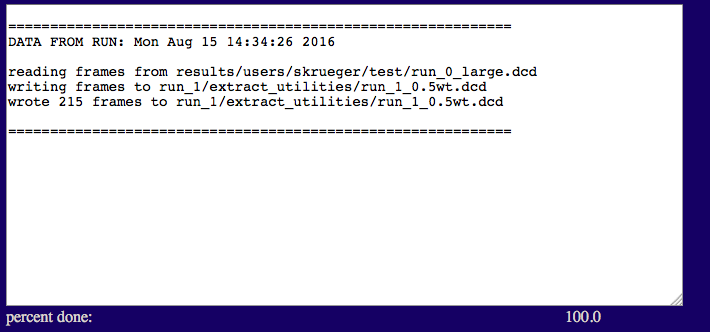 Output for the Extract Utilities module