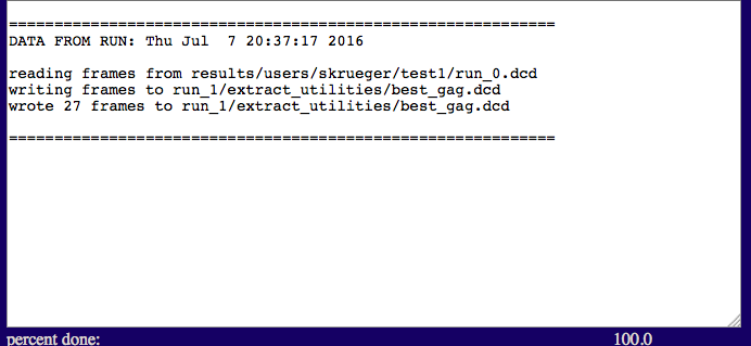 Output for the Extract Utilities module