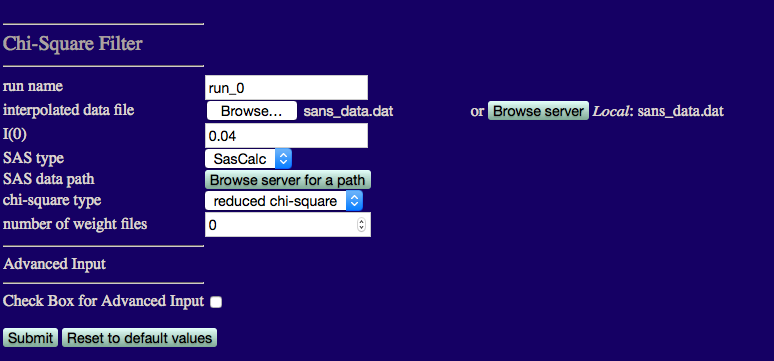 Input for Chi-Square Filter