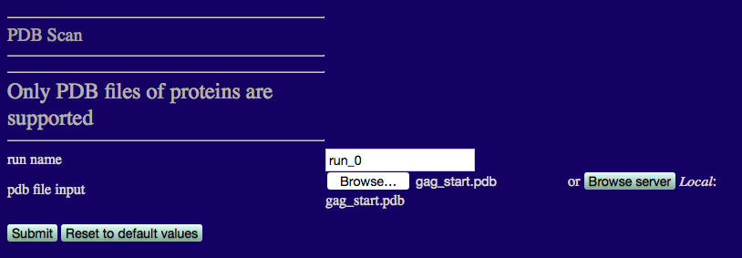 Input for the PDB Scan