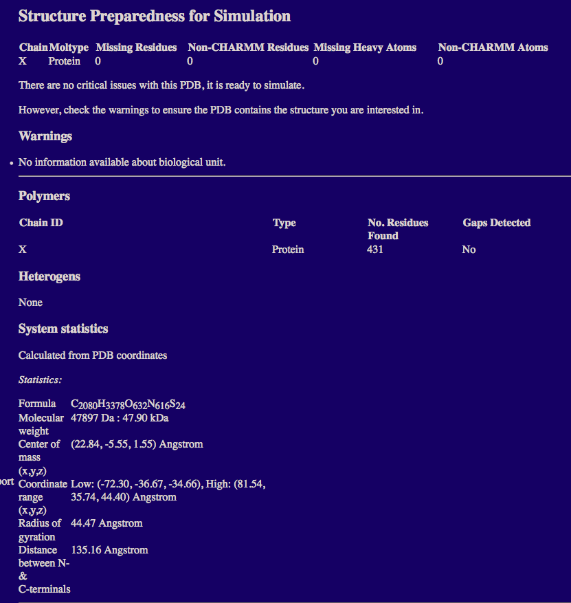 Output3 for the PDB Scan