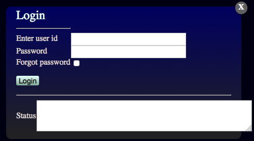 SASSIE-web login The SASSIE-web login dialog box