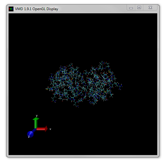Figure 4. The dbd.pdb structure as displayed in VMD when first loaded.